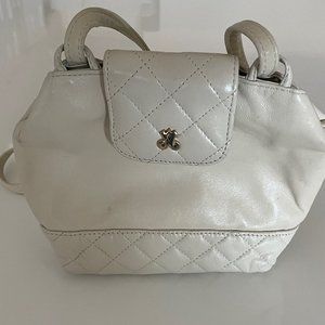Beige/Creme Vintage Jay Herbert handbag with cross-body strap & quilted detail